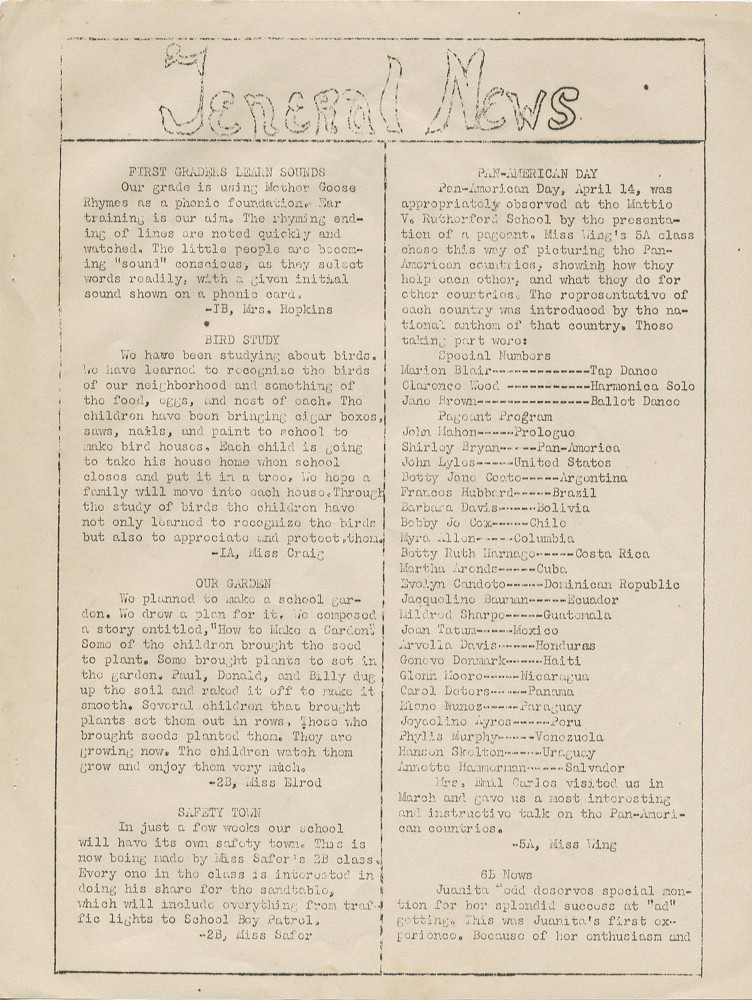 MattieV School Newspaper 1937 page 9