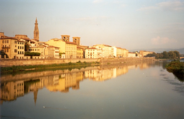 A View of Florence: Reflections in the Arno River (October 2001) Photograph by Alexandra Agostino