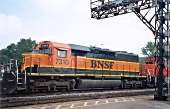 US BNSF (Burlington Northern Santa Fe) Railway SD40-2 engine #7310 in Brantford Ontario
