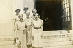 Joan Thomas, Cadet, top right with teachers