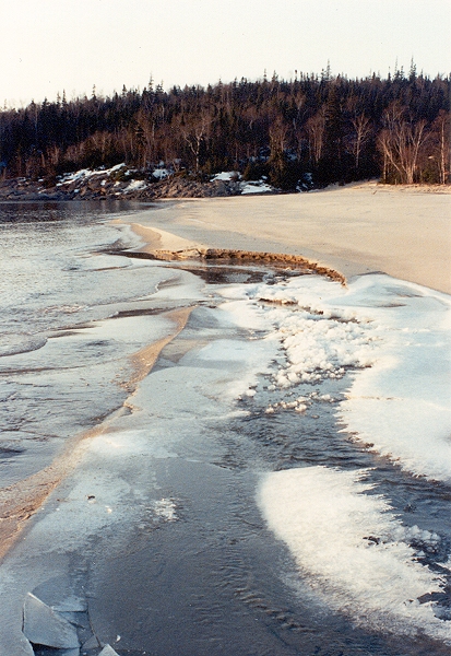 Winter at Lake Superior Sandy Beach by Judy MacLeod