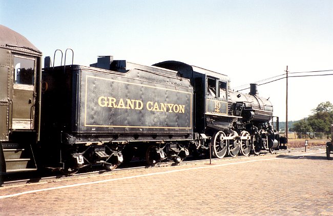 Grand Canyon Railway 2-8-0 which runs from the 1908 Williams Depot to the 1910 Grand Canyon Depot